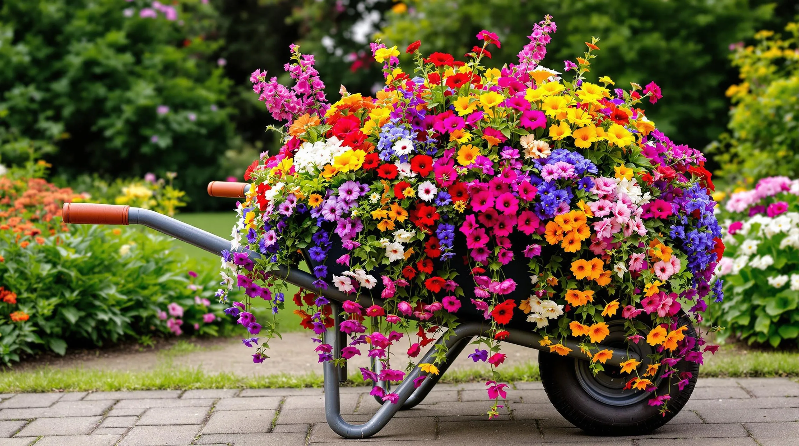 1 wheelbarrow planter ideas