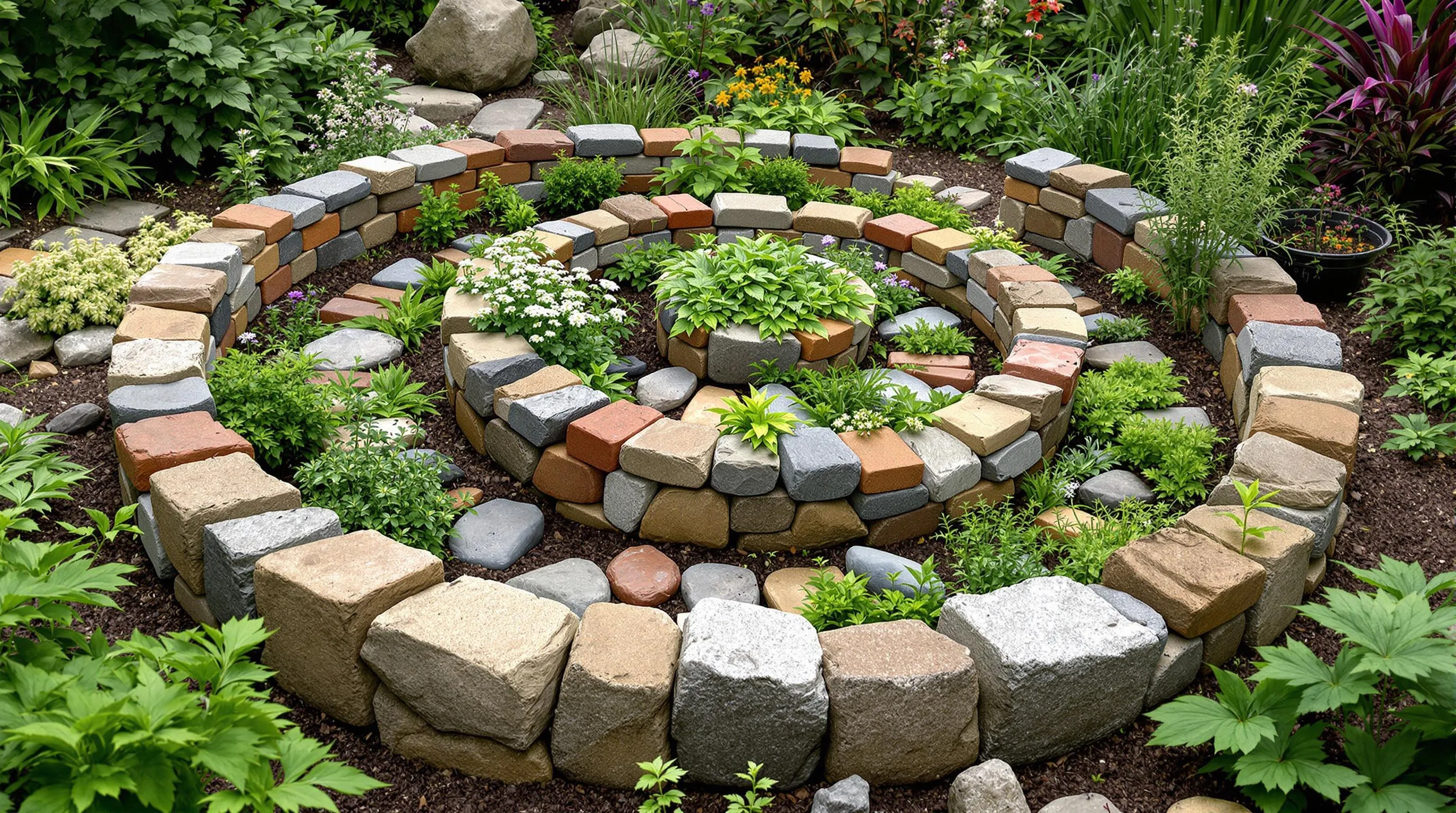 2 herb spiral garden ideas