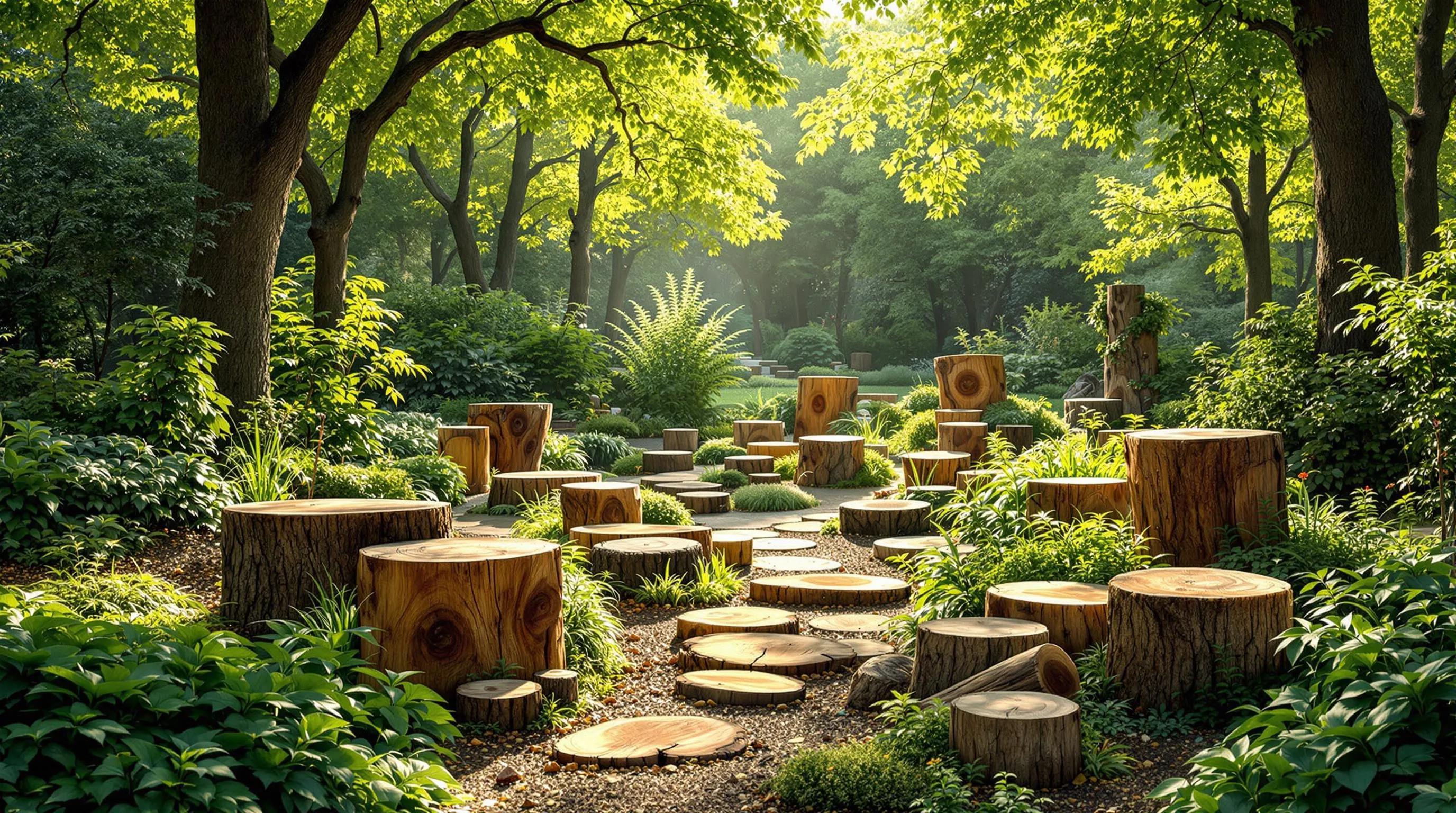 2 stumpery garden ideas