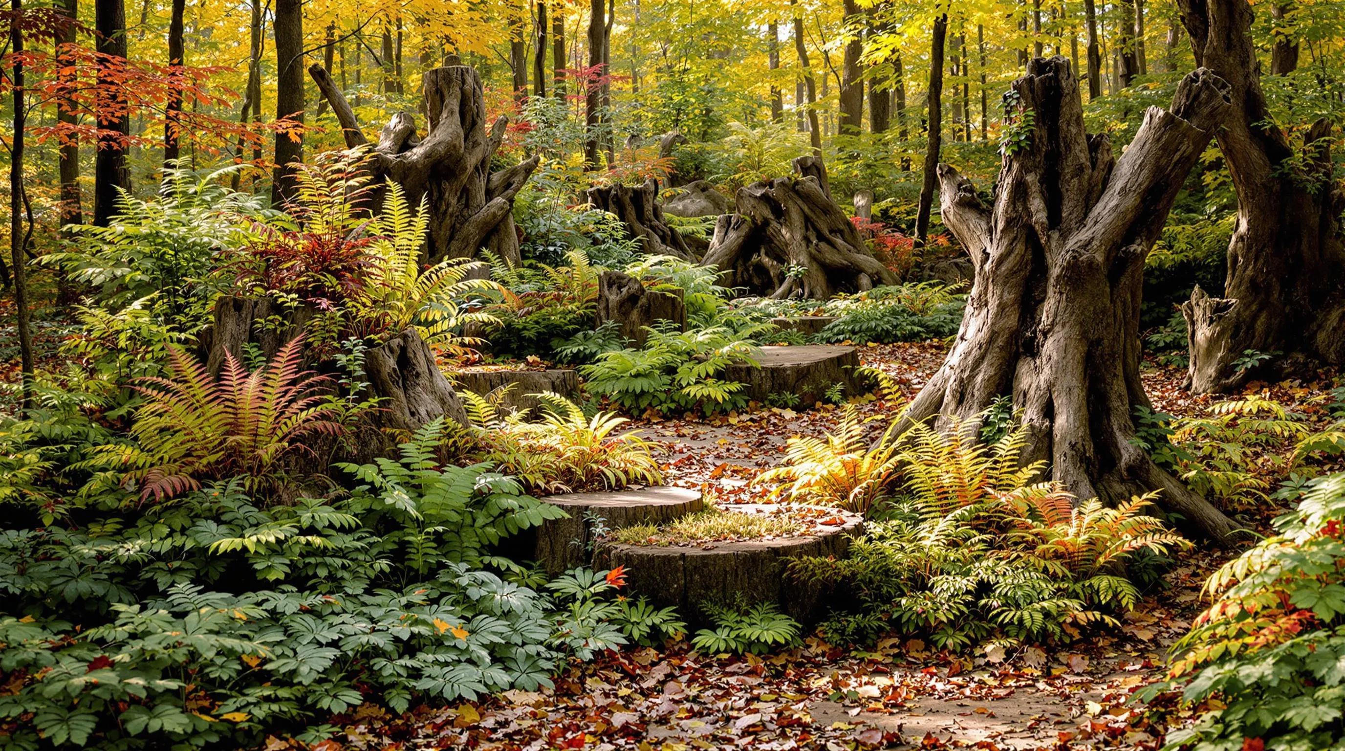 4 stumpery garden ideas