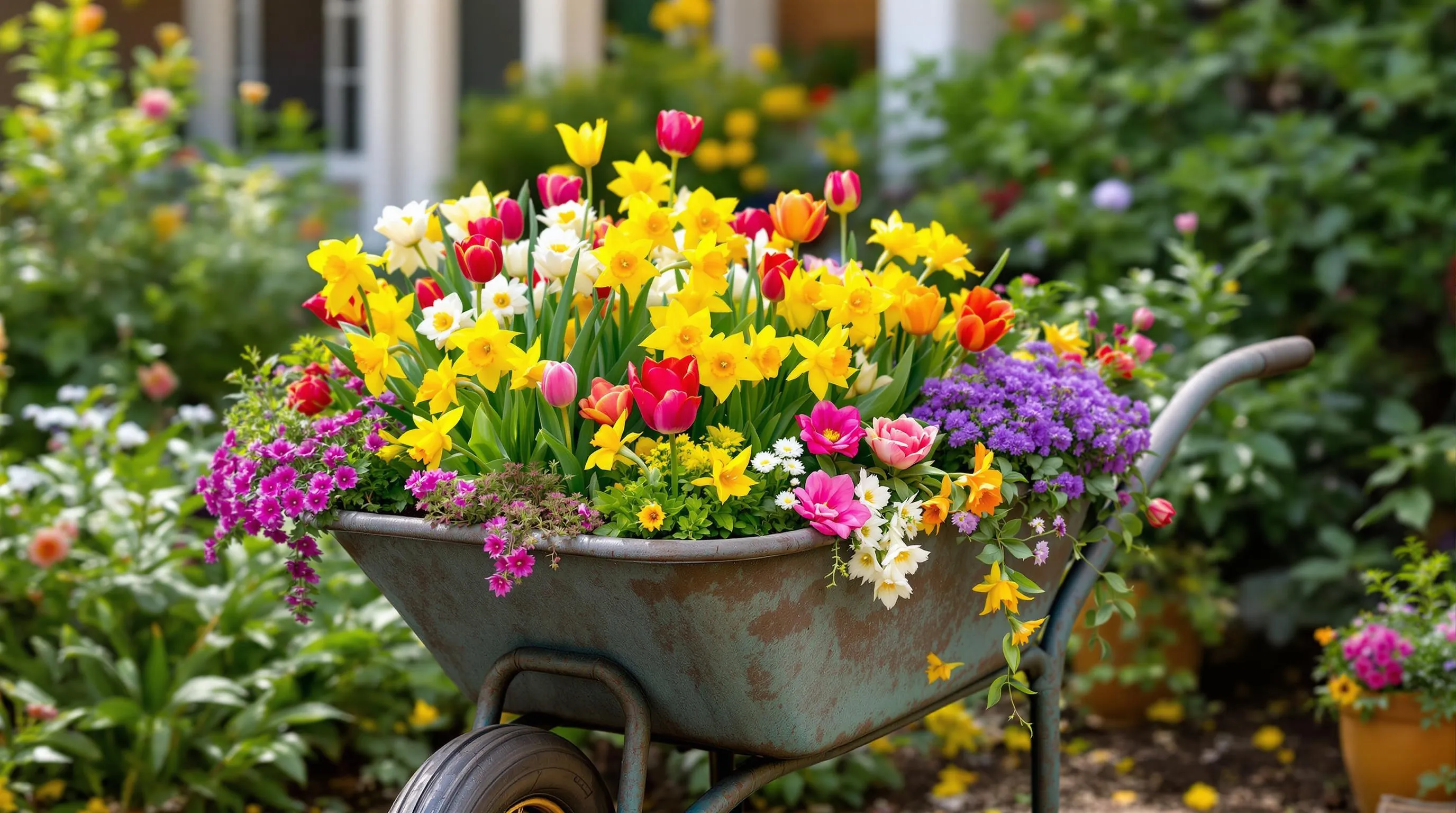 5 wheelbarrow planter ideas