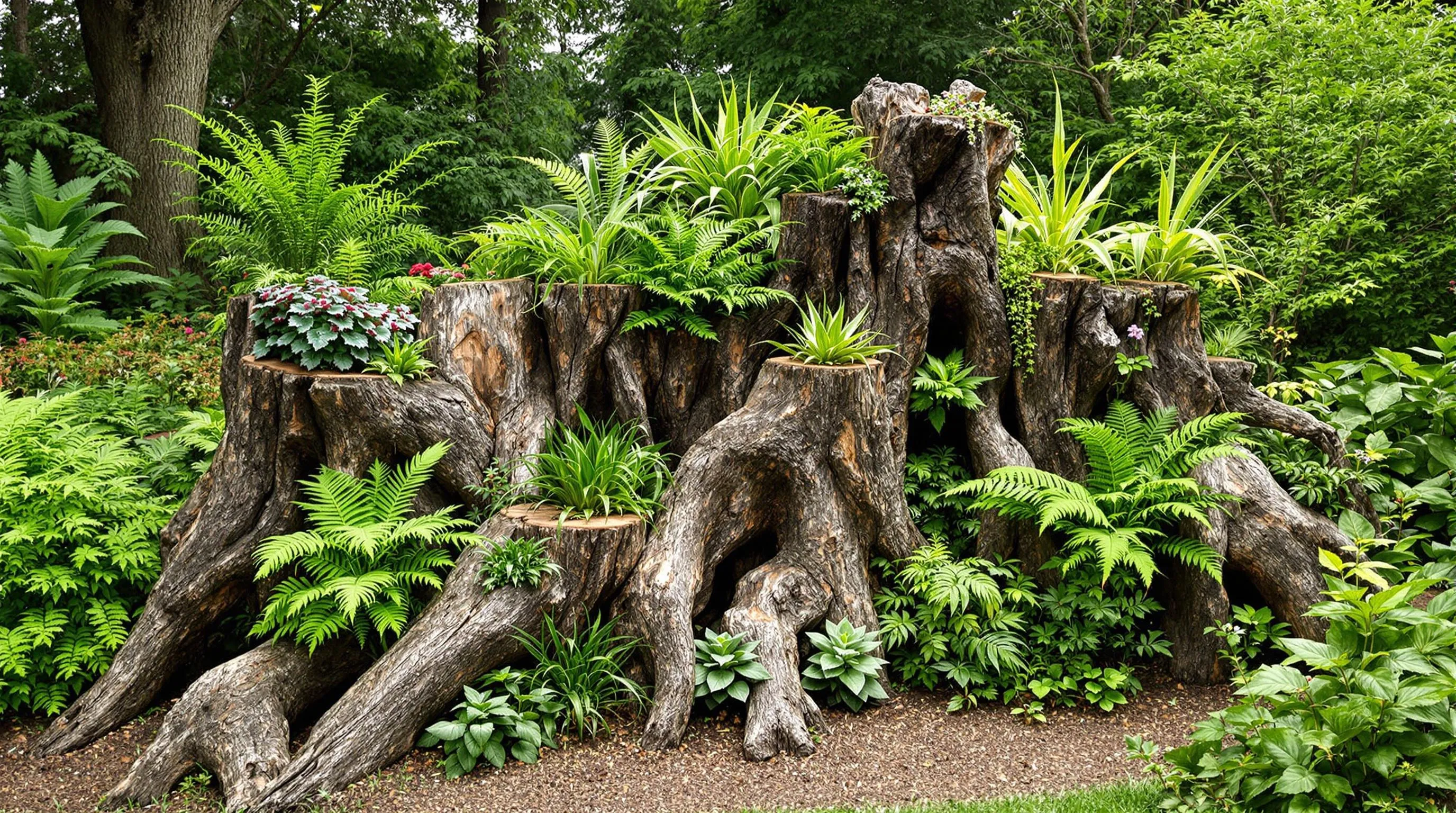 6 stumpery garden ideas