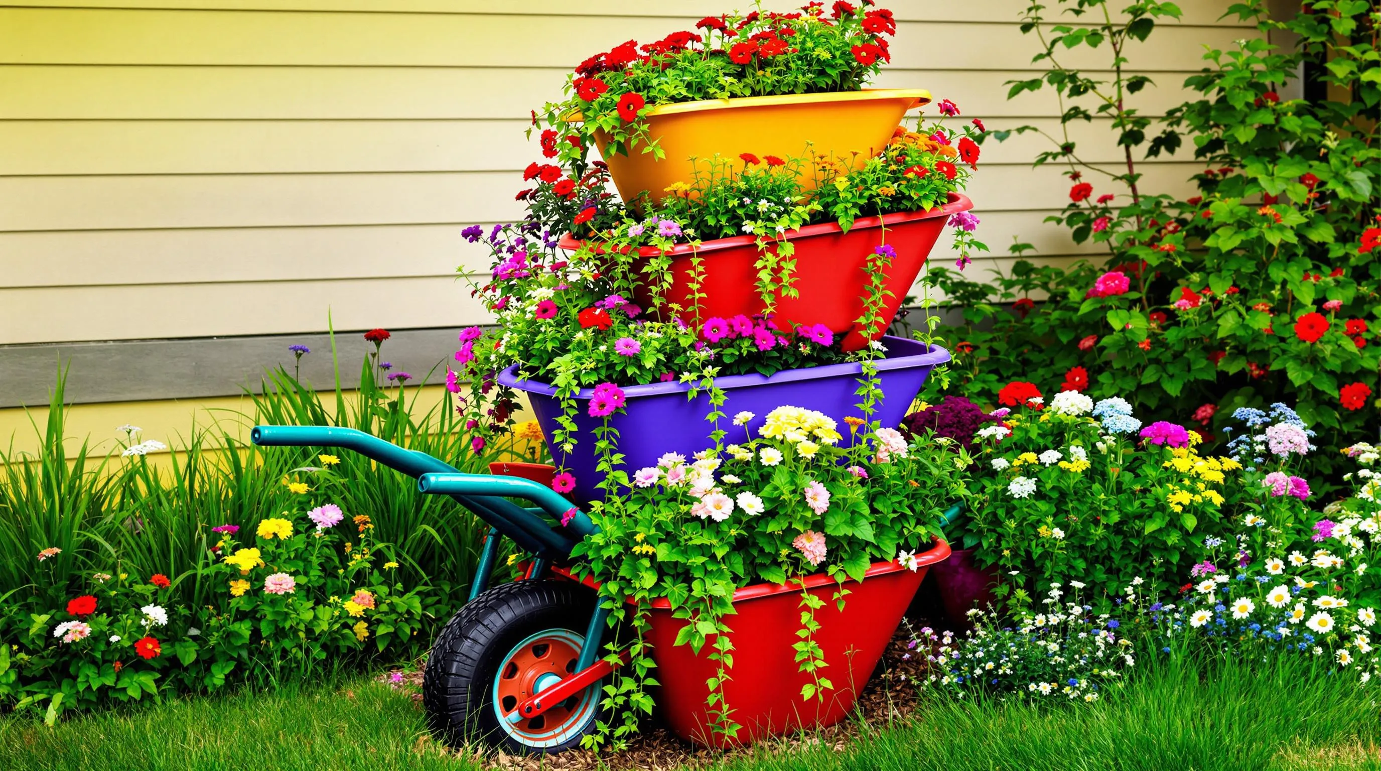 6 wheelbarrow planter ideas