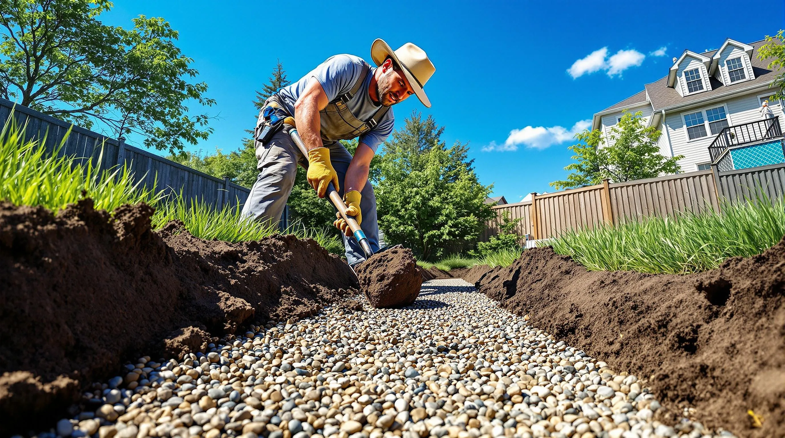 7 gravel drainage path