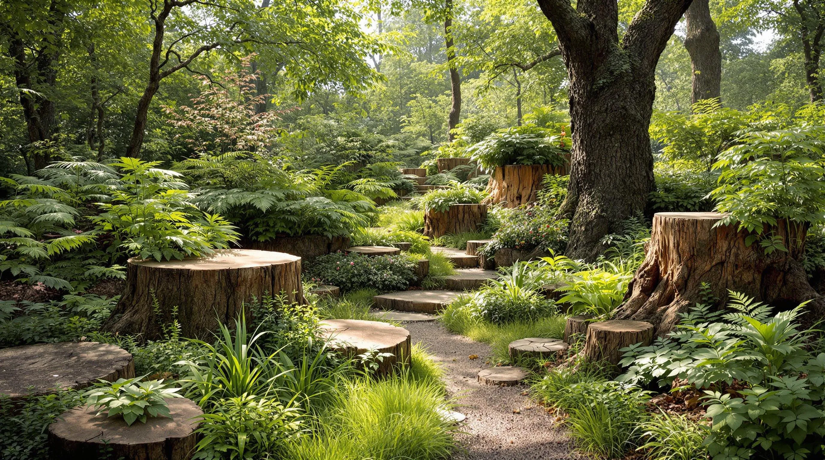 7 stumpery garden ideas