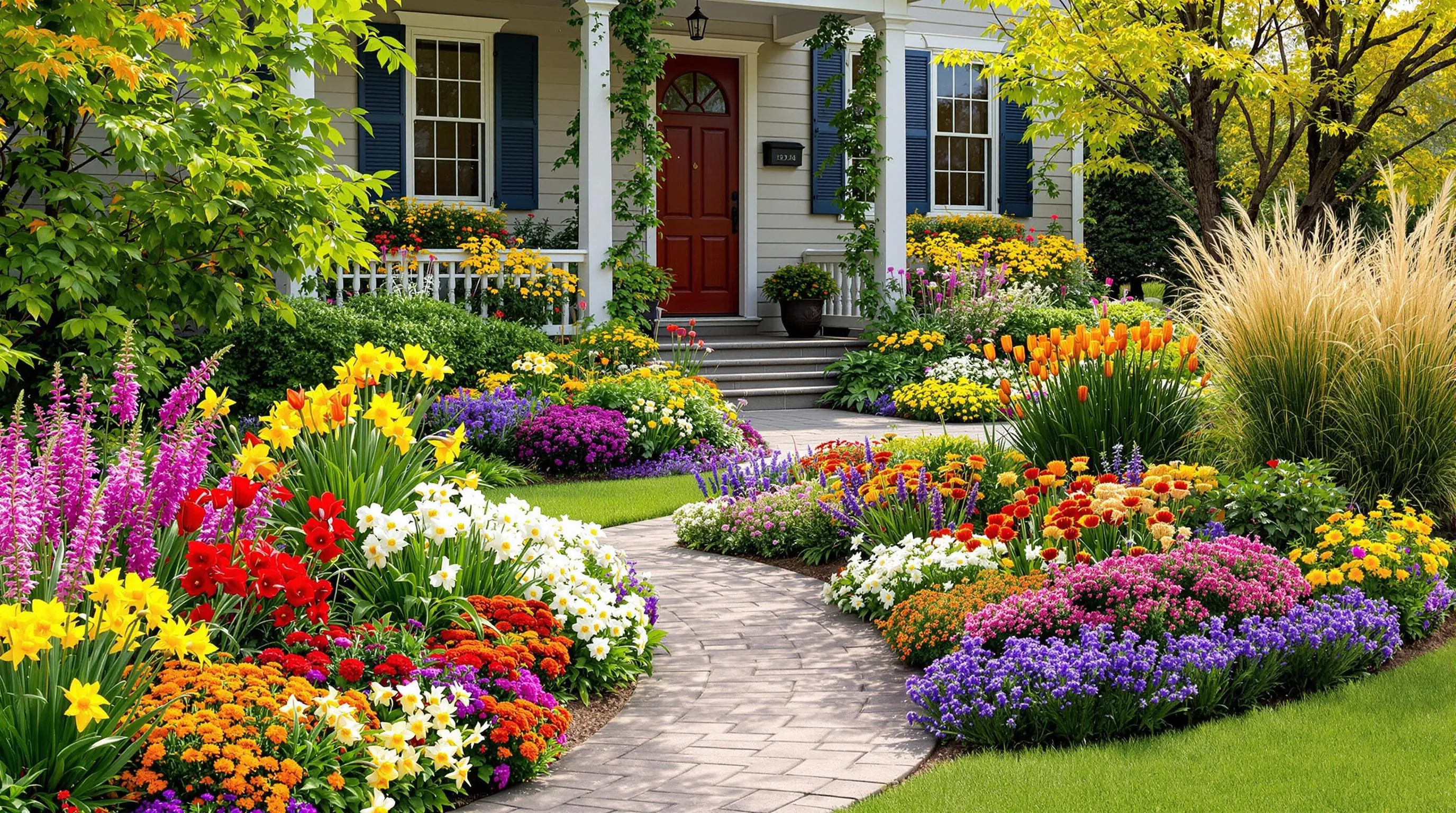 10 Stunning Flower Bed Ideas to Transform Your Home's Front Yard 3 1 flower bed ideas in front of house