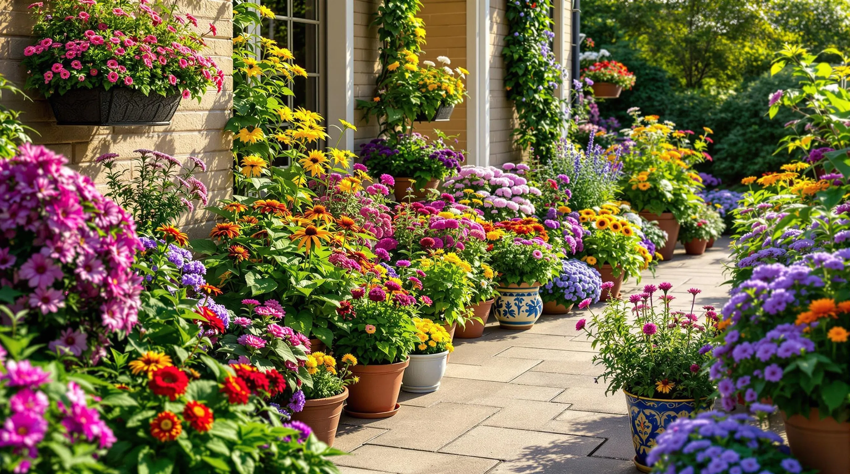 2 potted flowers for patio ideas