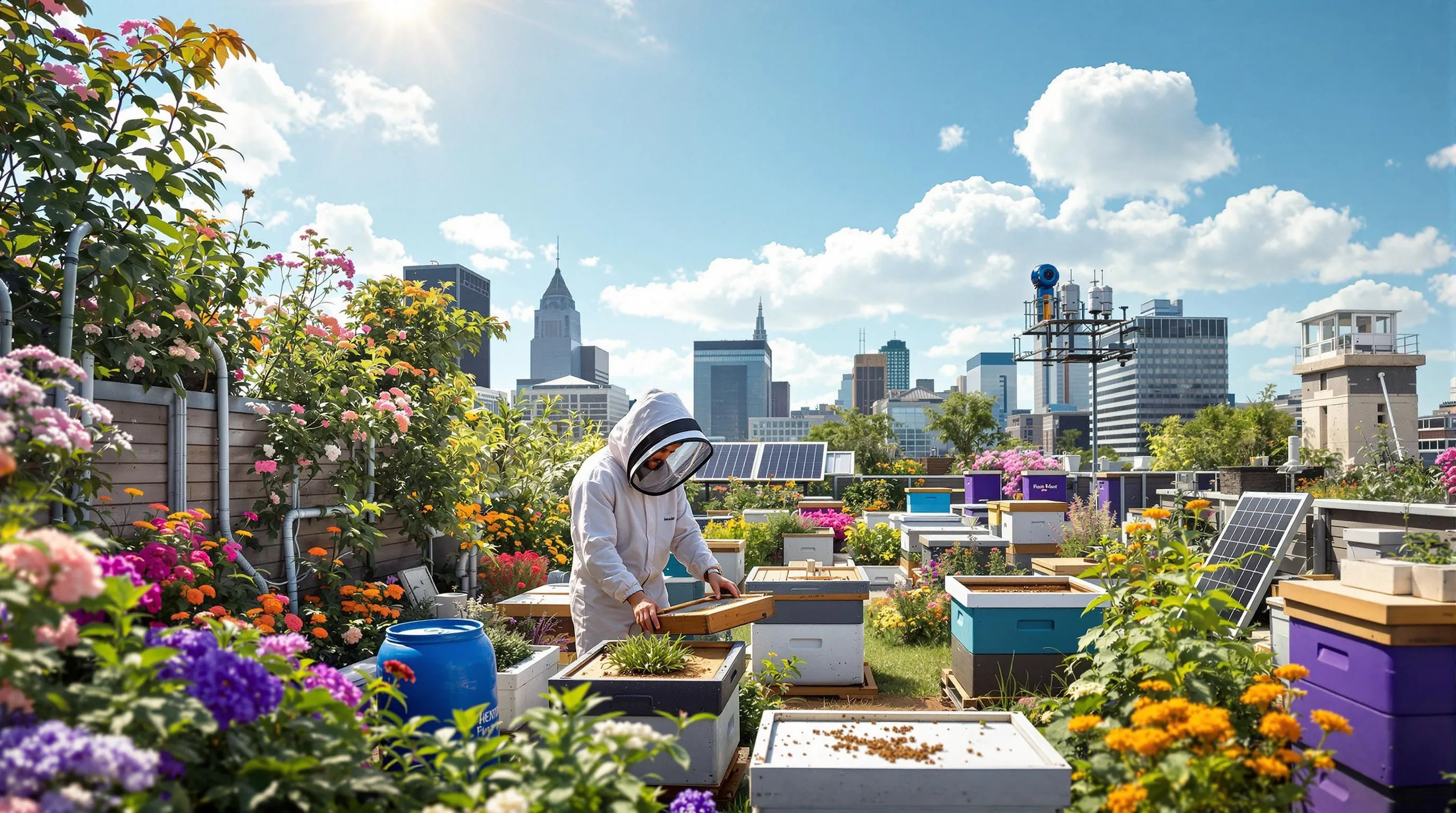 10 Urban Rooftop Beekeeping Garden Ideas for Sustainable City Living 4 3 rooftop beekeeping garden ideas 2