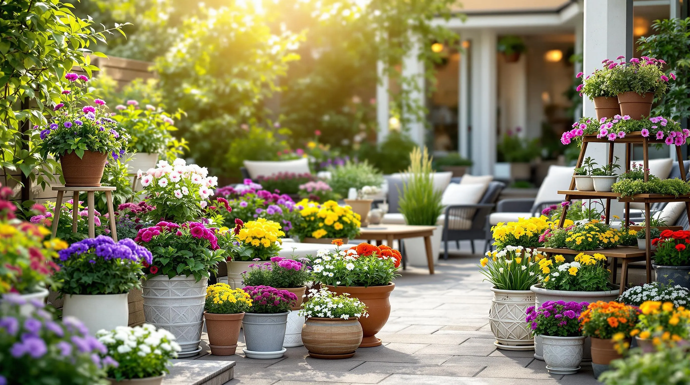 4 potted flowers for patio ideas