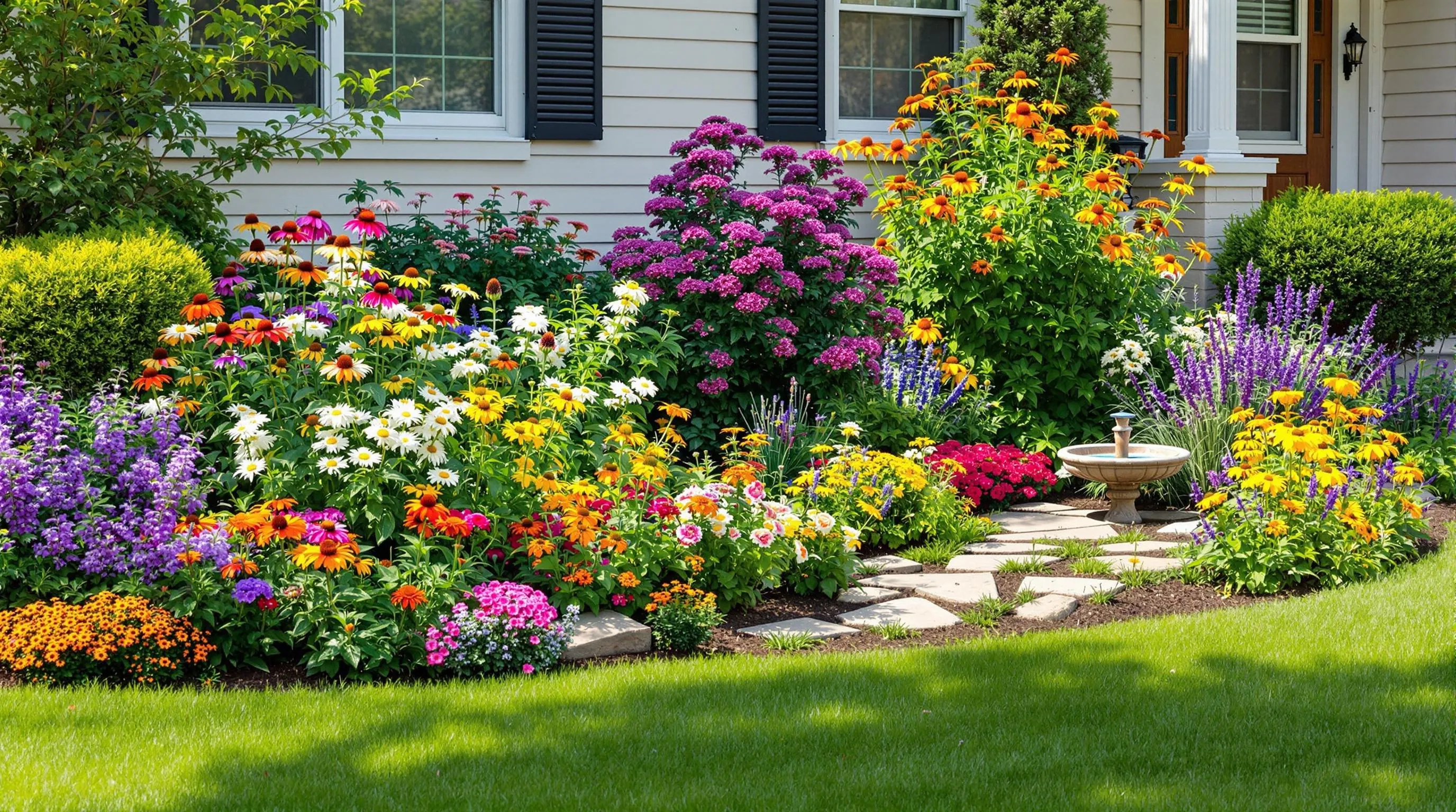 10 Stunning Flower Bed Ideas to Transform Your Home's Front Yard 8 6 flower bed ideas in front of house